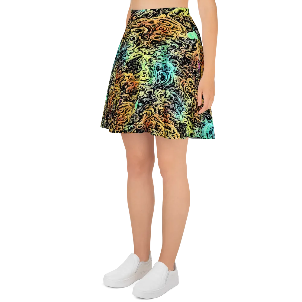 Blacklight Flux on Skater Skirt — Left