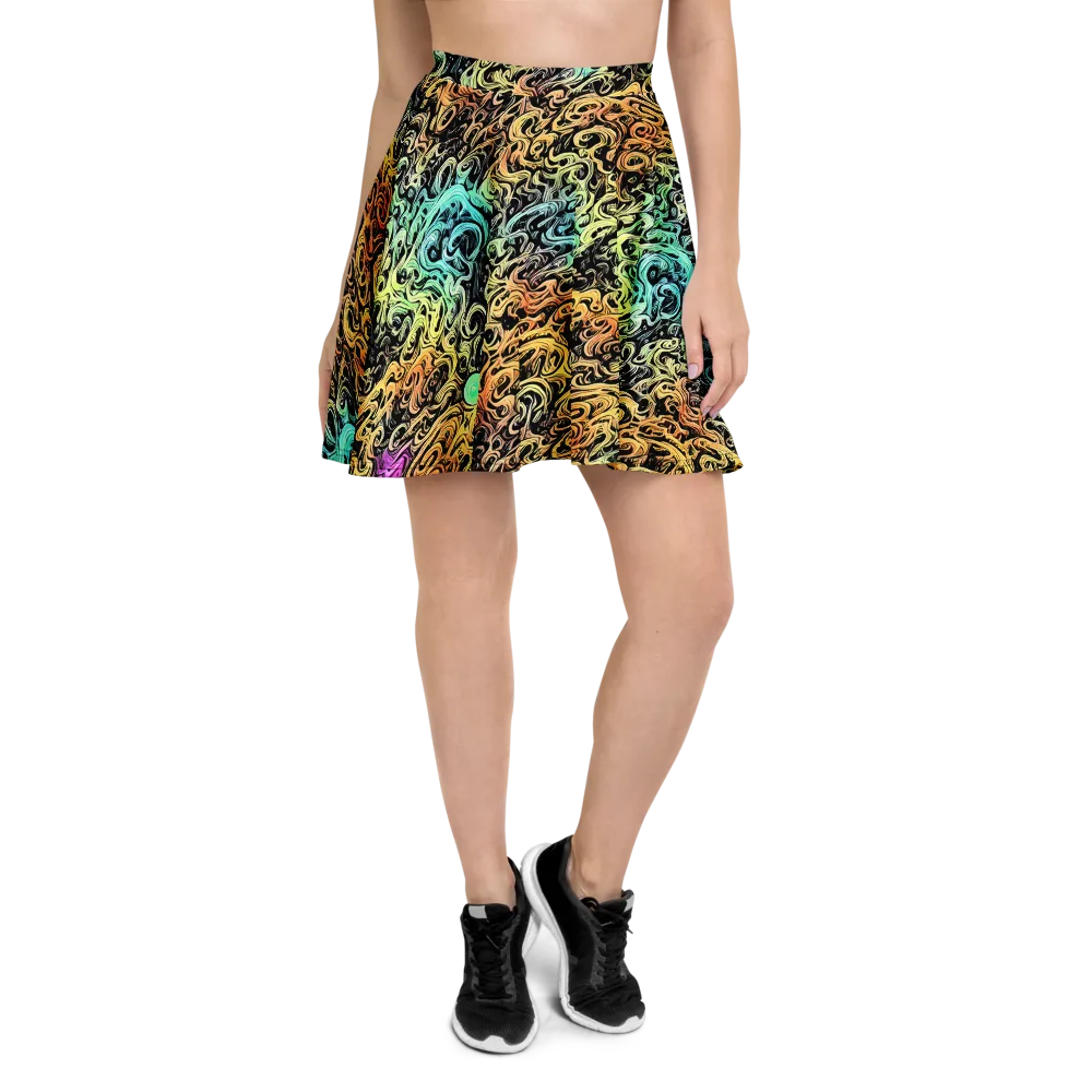 Blacklight Flux on Skater Skirt — Front
