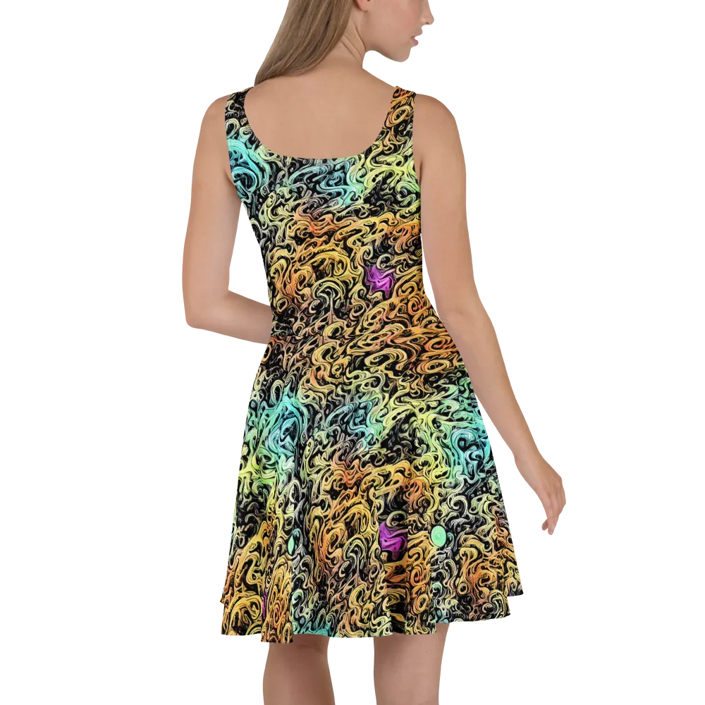 Blacklight Flux on Skater Dress — Back