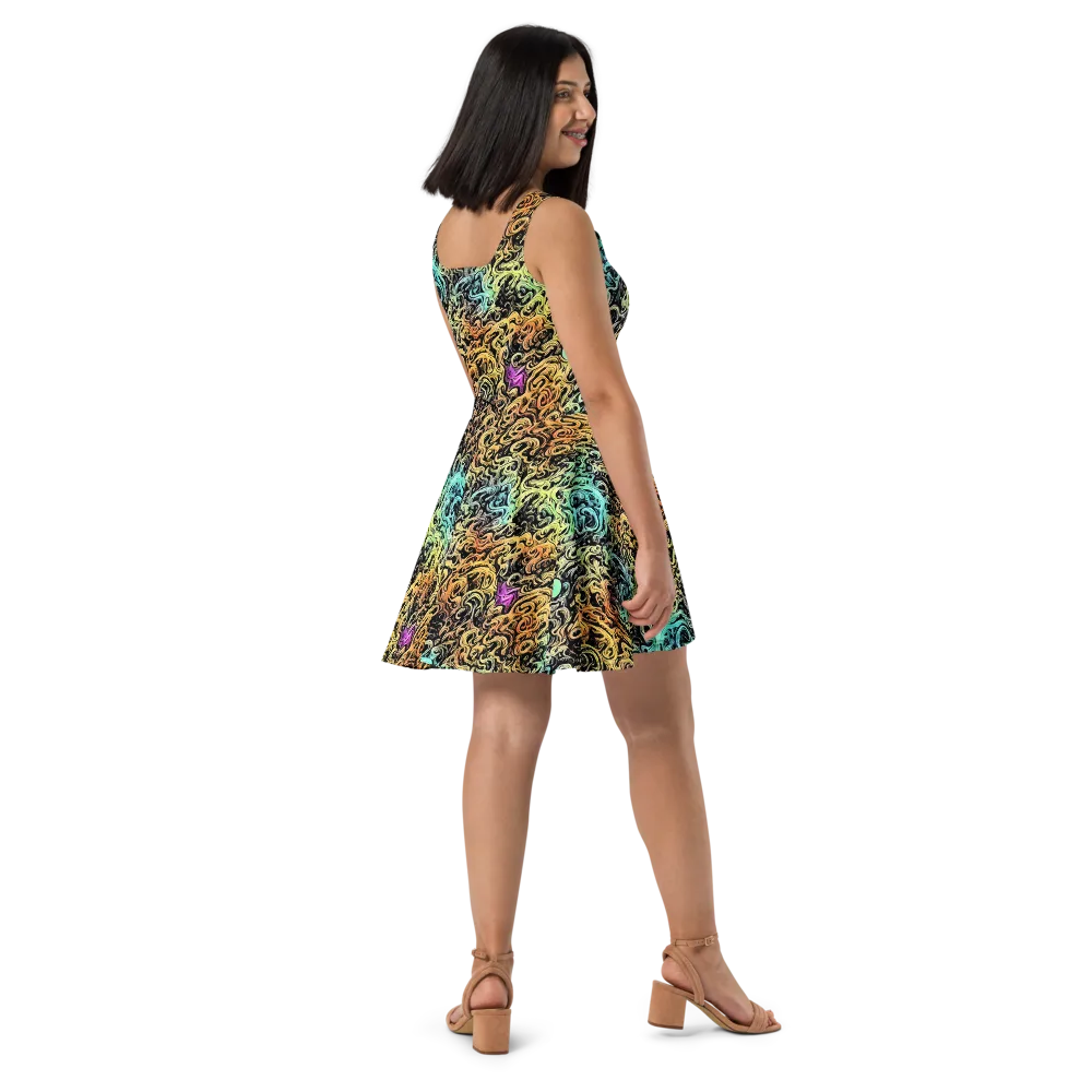 Blacklight Flux on Skater Dress — Right