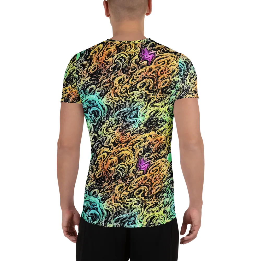 Blacklight Flux on Men's Athletic T-Shirt — Back