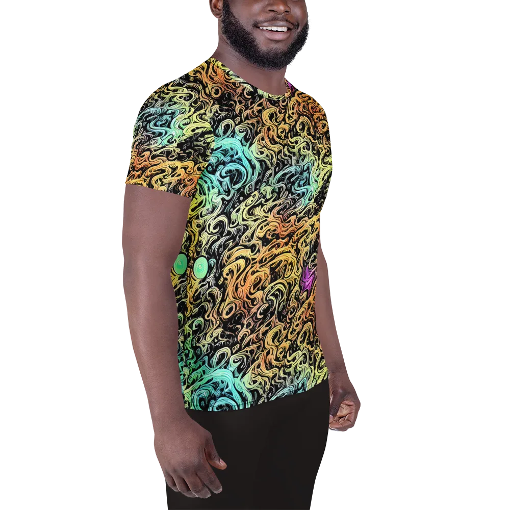 Blacklight Flux on Men's Athletic T-Shirt — Right