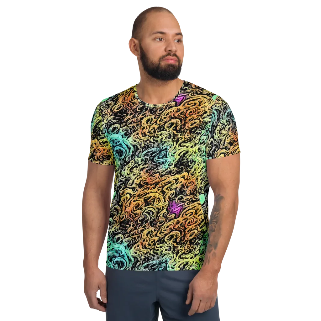 Blacklight Flux on Men's Athletic T-Shirt — Front