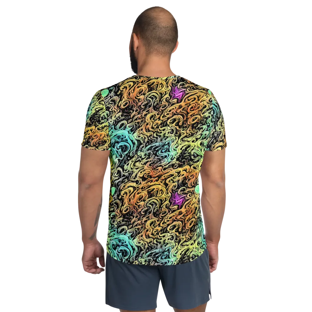 Blacklight Flux on Men's Athletic T-Shirt — Back