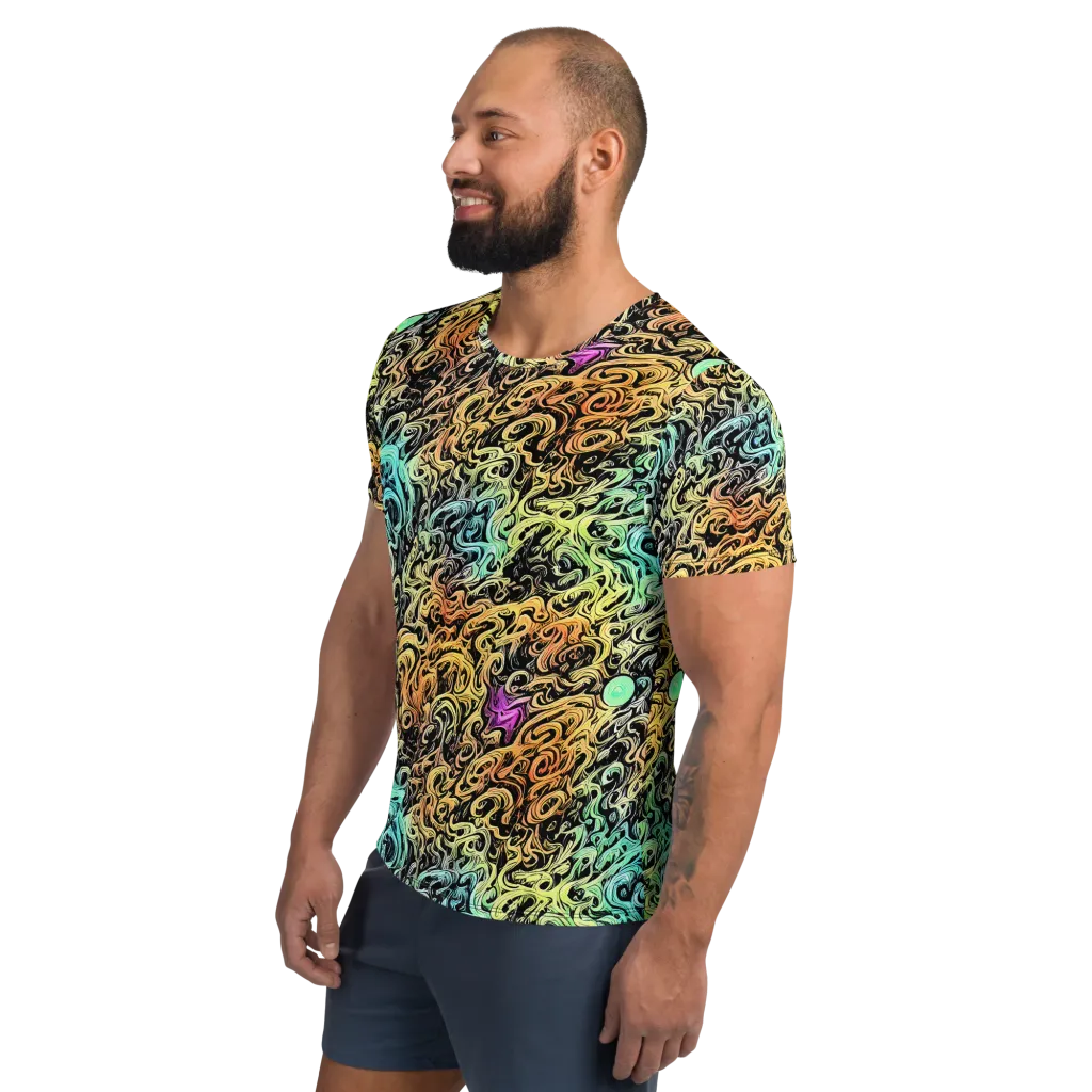 Blacklight Flux on Men's Athletic T-Shirt — Left