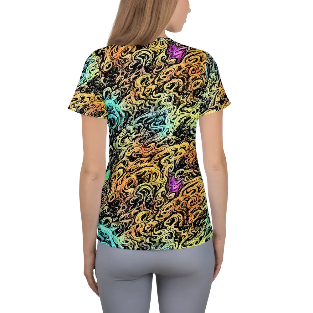 Blacklight Flux on Women's Athletic T-Shirt — Back