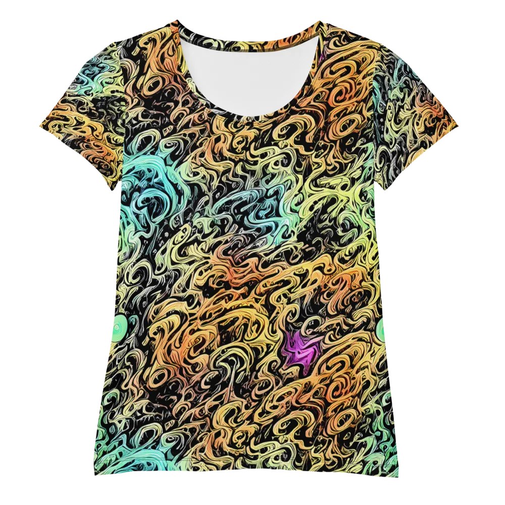 Blacklight Flux on Women's Athletic T-Shirt — Front