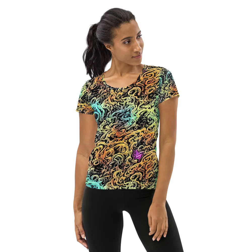 Blacklight Flux on Women's Athletic T-Shirt — Front
