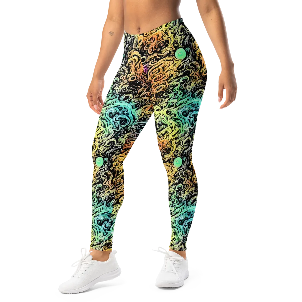 Blacklight Flux on Leggings — Left Front