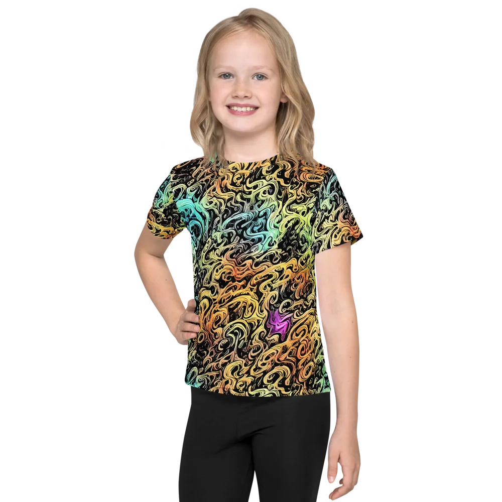 Blacklight Flux on Kids Crew Neck T-Shirt — Front