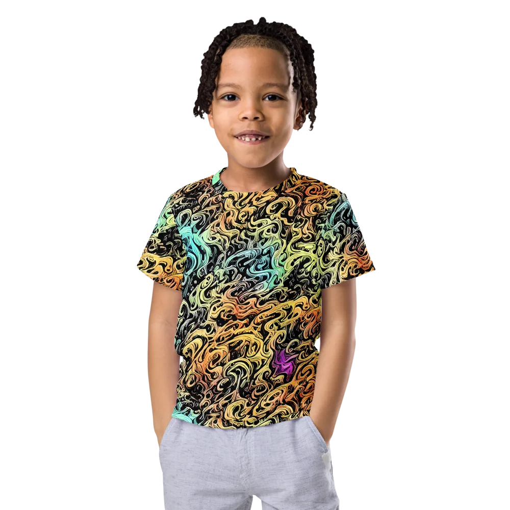Blacklight Flux on Kids Crew Neck T-Shirt — Front