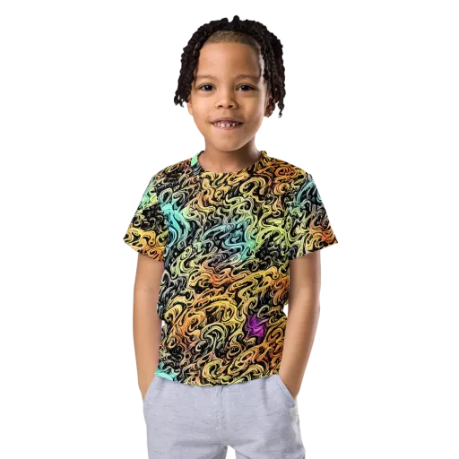 Blacklight Flux on a Kids Crew Neck T-Shirt