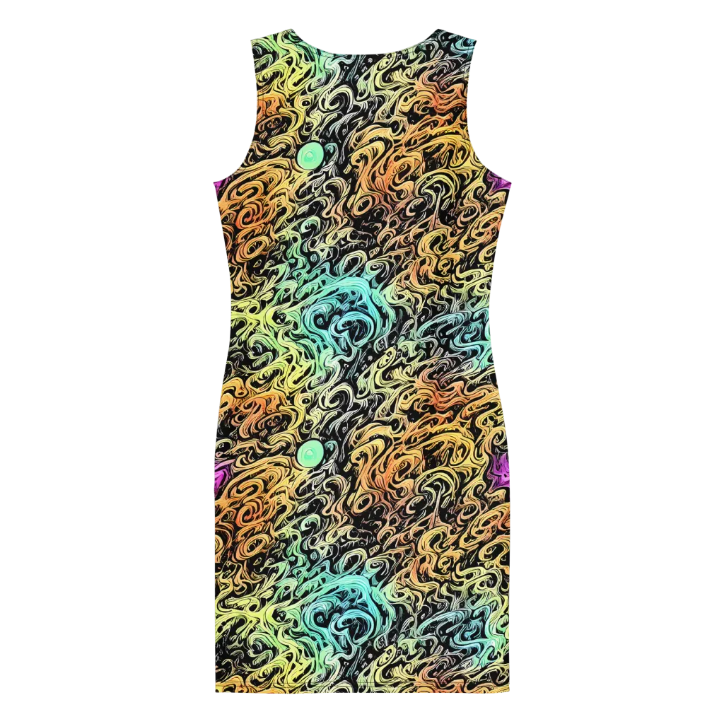 Blacklight Flux on Bodycon Dress — Back