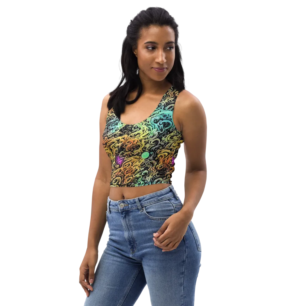 Blacklight Flux on Crop Top — Left Front
