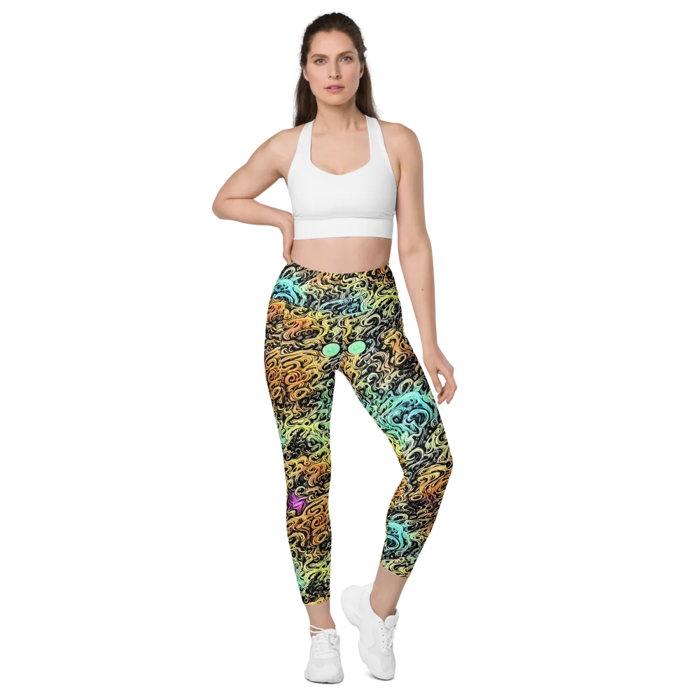 Blacklight Flux on Leggings with Pockets — Front