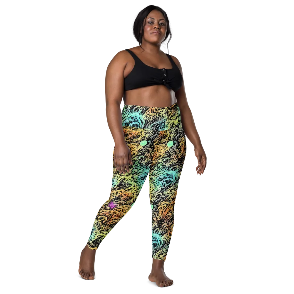 Blacklight Flux on Leggings with Pockets — Front
