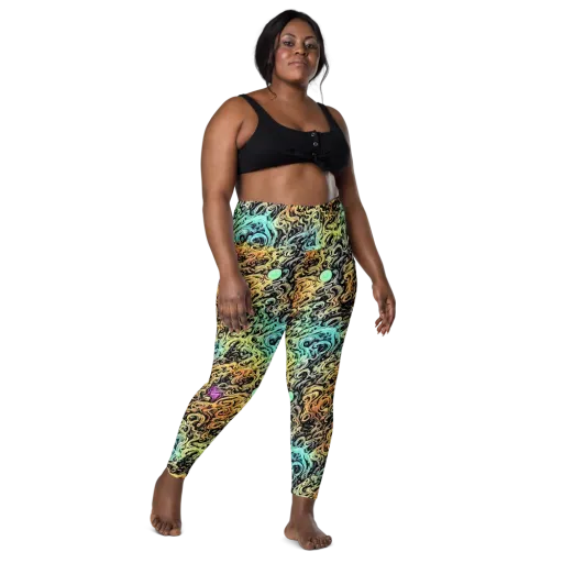 Blacklight Flux on a Leggings with Pockets