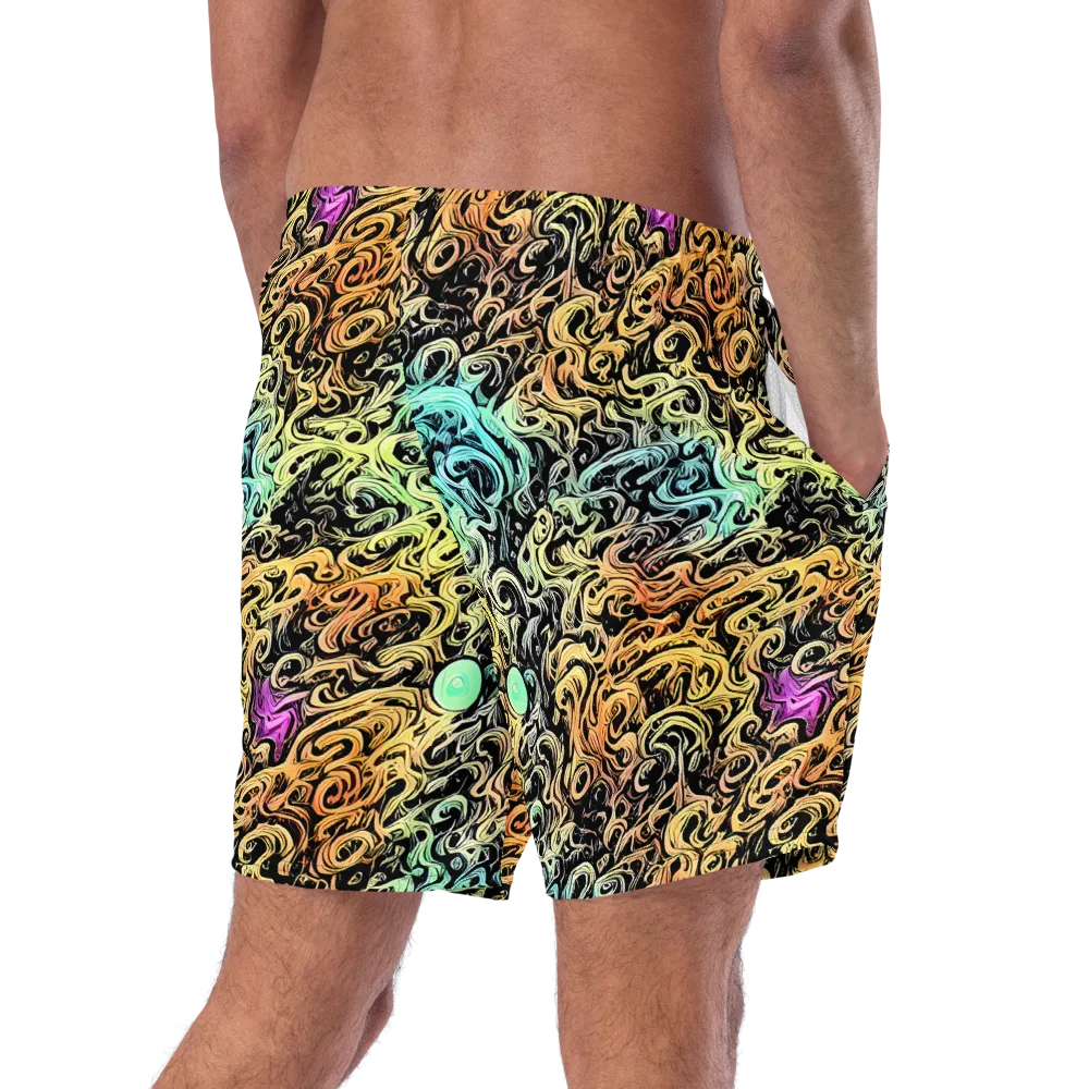 Blacklight Flux on Swim Trunks — Right Back