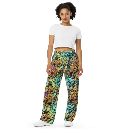 Blacklight Flux on a Wide-Leg Pants