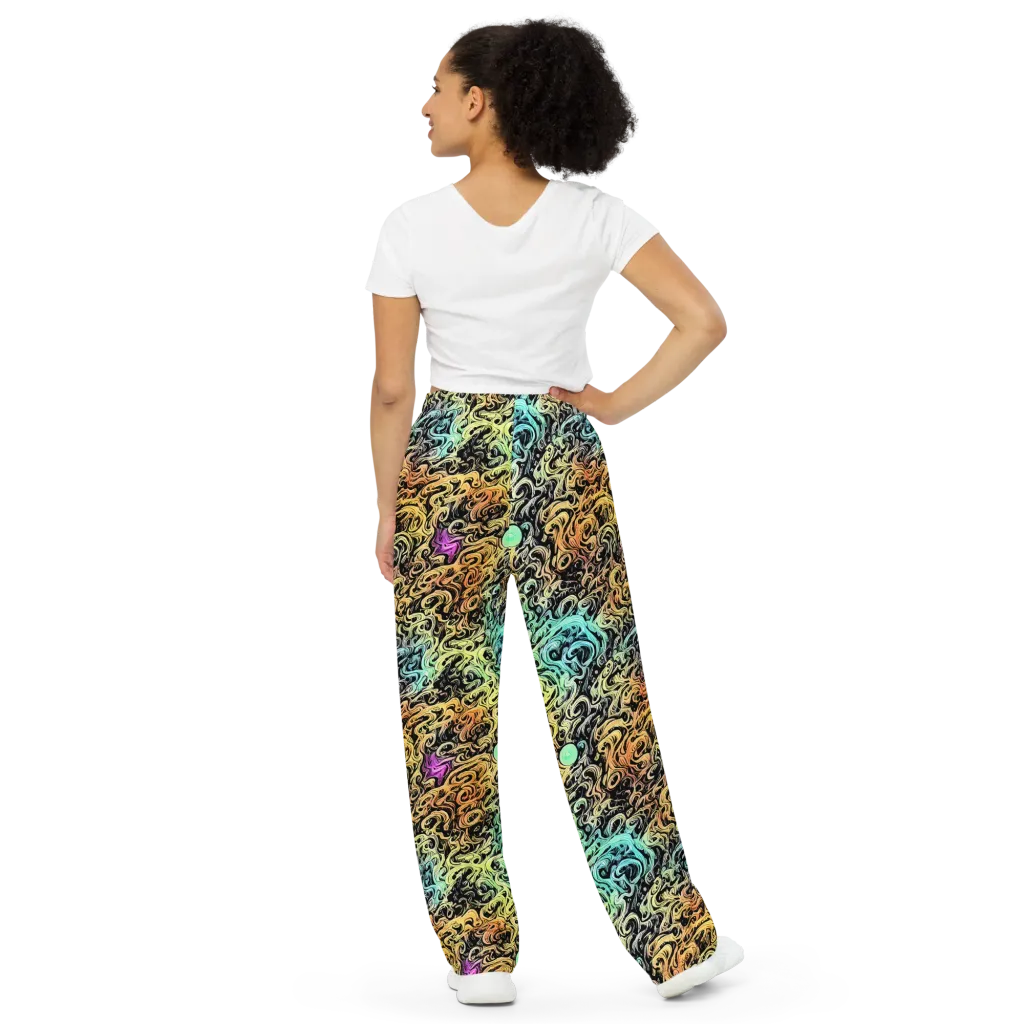 Blacklight Flux on Wide-Leg Pants — Back