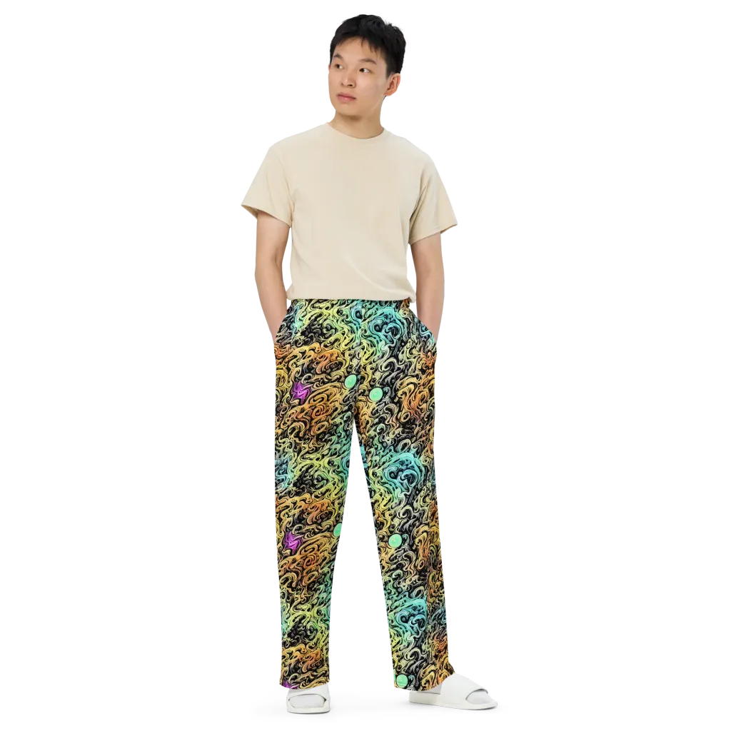 Blacklight Flux on Wide-Leg Pants — Front