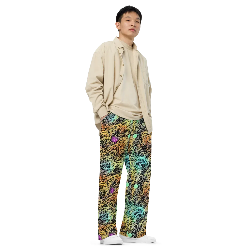 Blacklight Flux on Wide-Leg Pants — Right Front