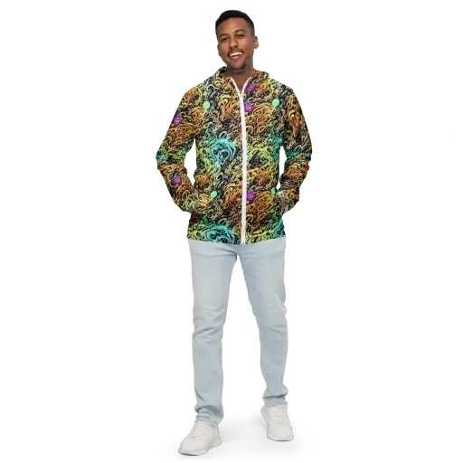 Blacklight Flux on a Men's Windbreaker