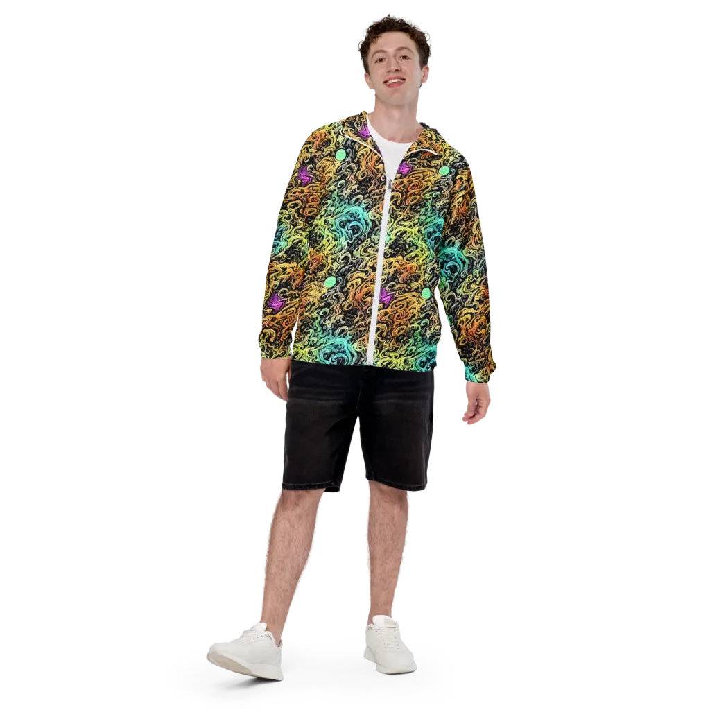 Blacklight Flux on Men's Windbreaker — Front