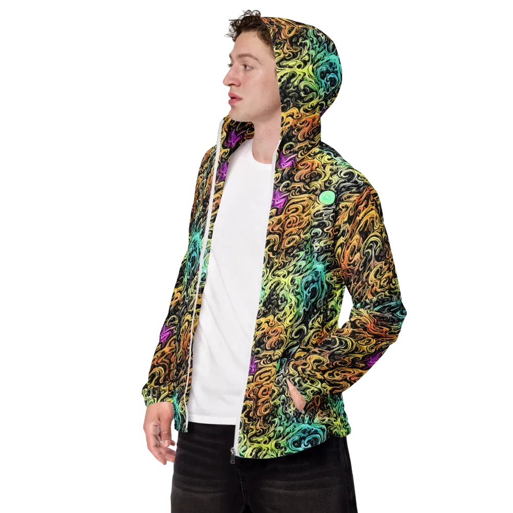 Blacklight Flux on Men's Windbreaker — Left Front