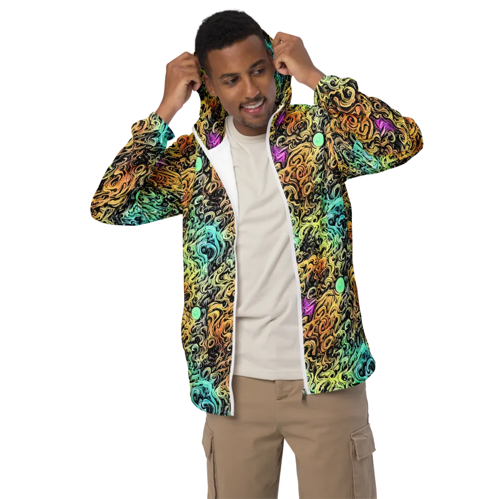 Blacklight Flux on Men's Windbreaker — Front