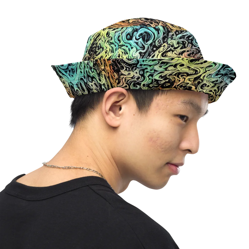 Blacklight Flux on Reversible Bucket Hat — Right Outside