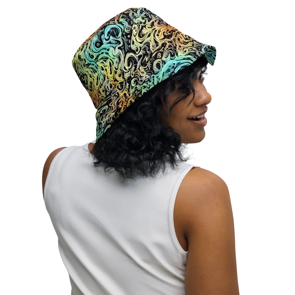 Blacklight Flux on Reversible Bucket Hat — Right Outside