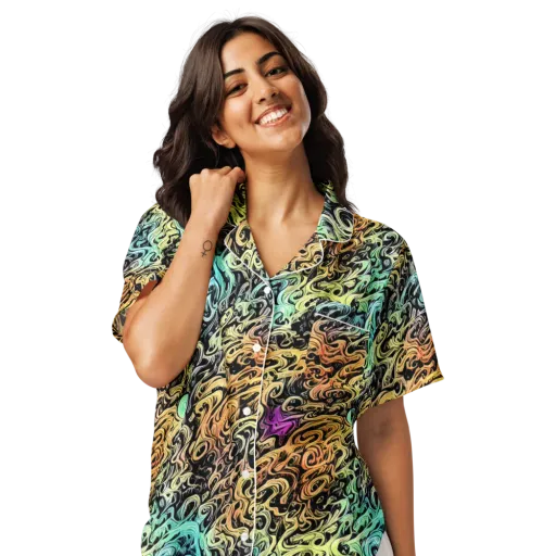 Blacklight Flux on a Women's Short Sleeve Pajama Top