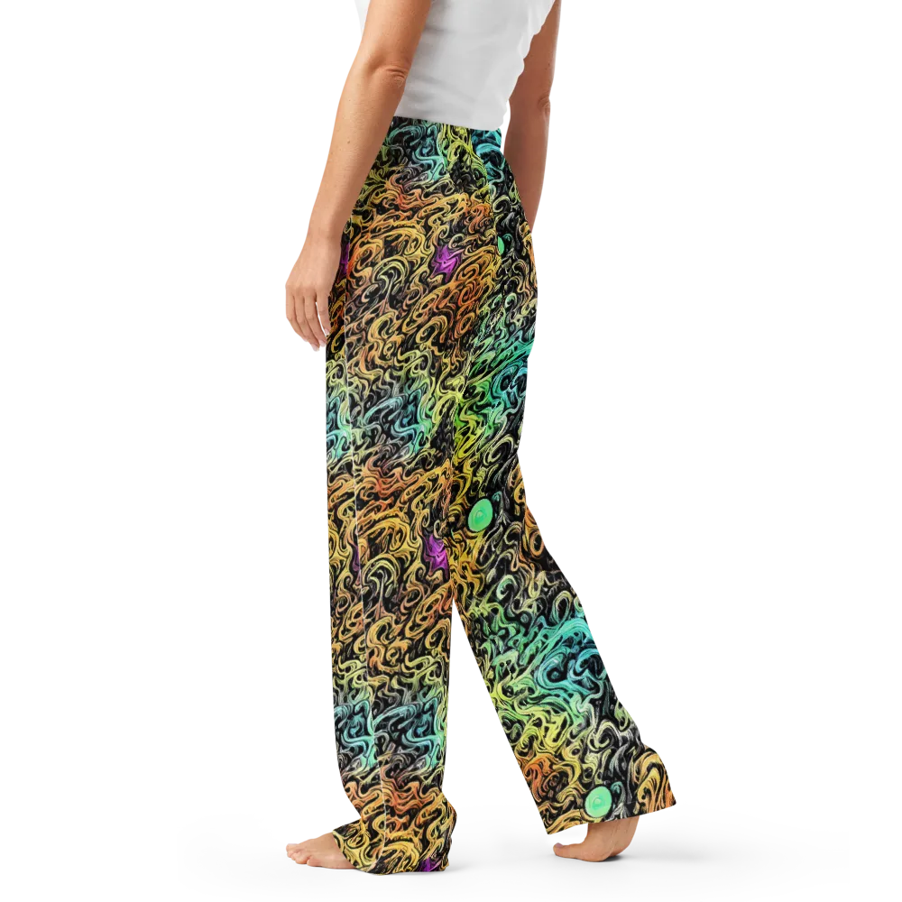 Blacklight Flux on Women's Pajama Pants — Left