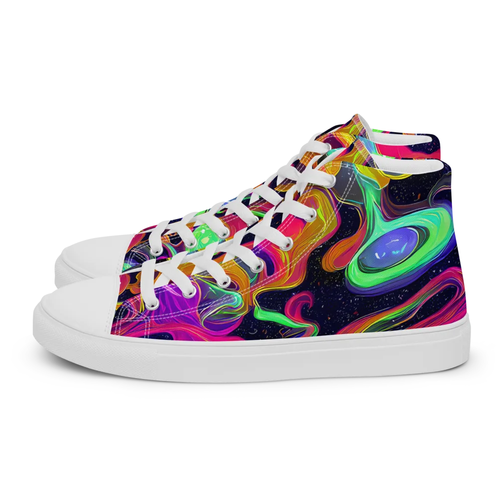 Infinite Daydream on Men's High Top Canvas Shoes — Left