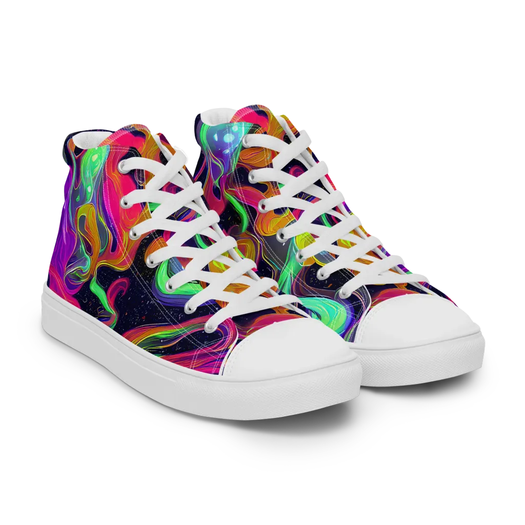 Infinite Daydream on Women's High Top Canvas Shoes — Right Front