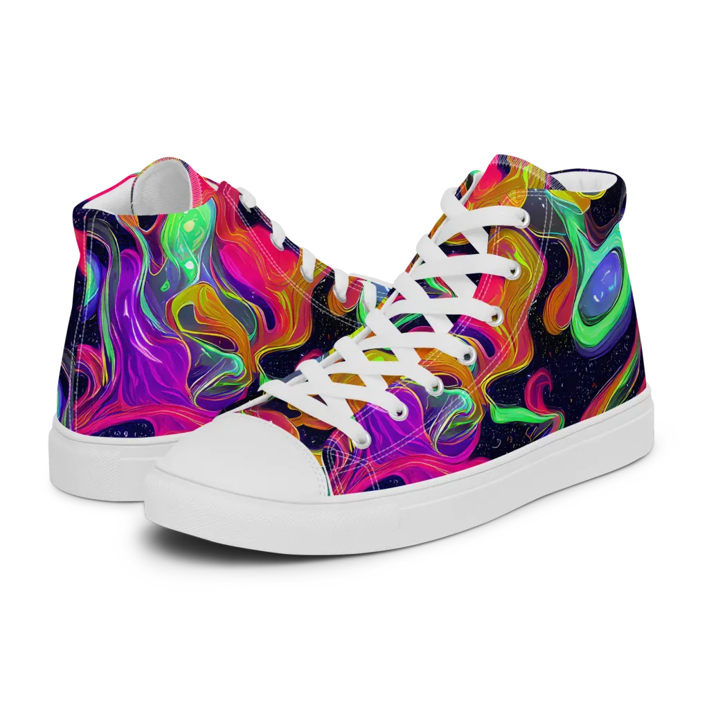 Infinite Daydream on Women's High Top Canvas Shoes — Left