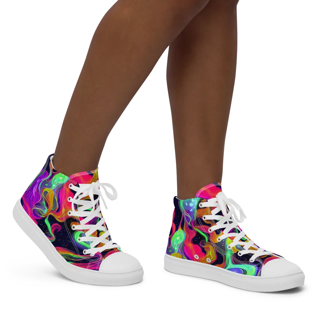 Infinite Daydream on Women's High Top Canvas Shoes — Right
