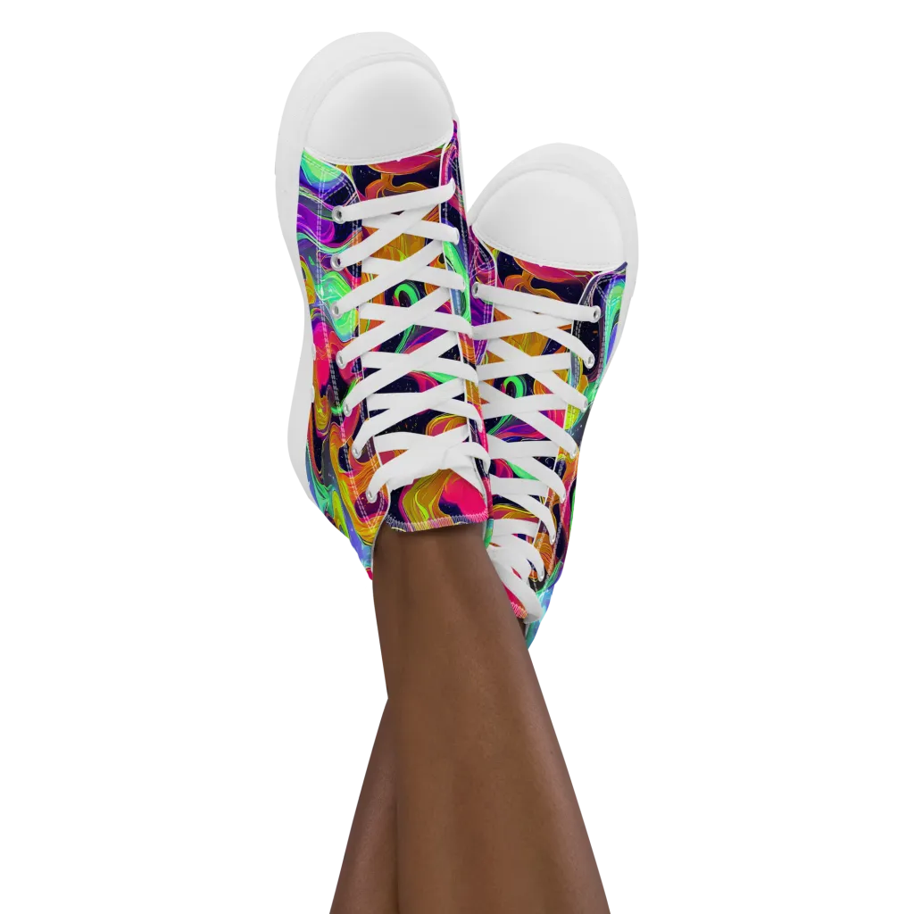 Infinite Daydream on Women's High Top Canvas Shoes — Front
