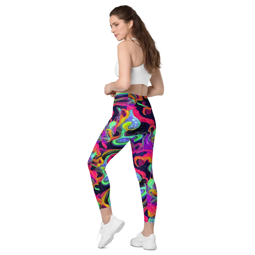 Infinite Daydream on Leggings with Pockets — Left Back
