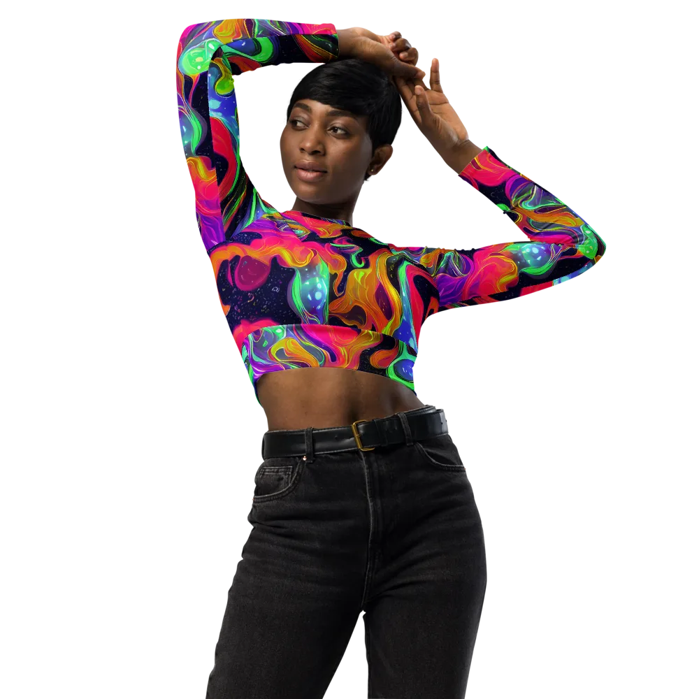 Infinite Daydream on Long Sleeve Crop Top — Front