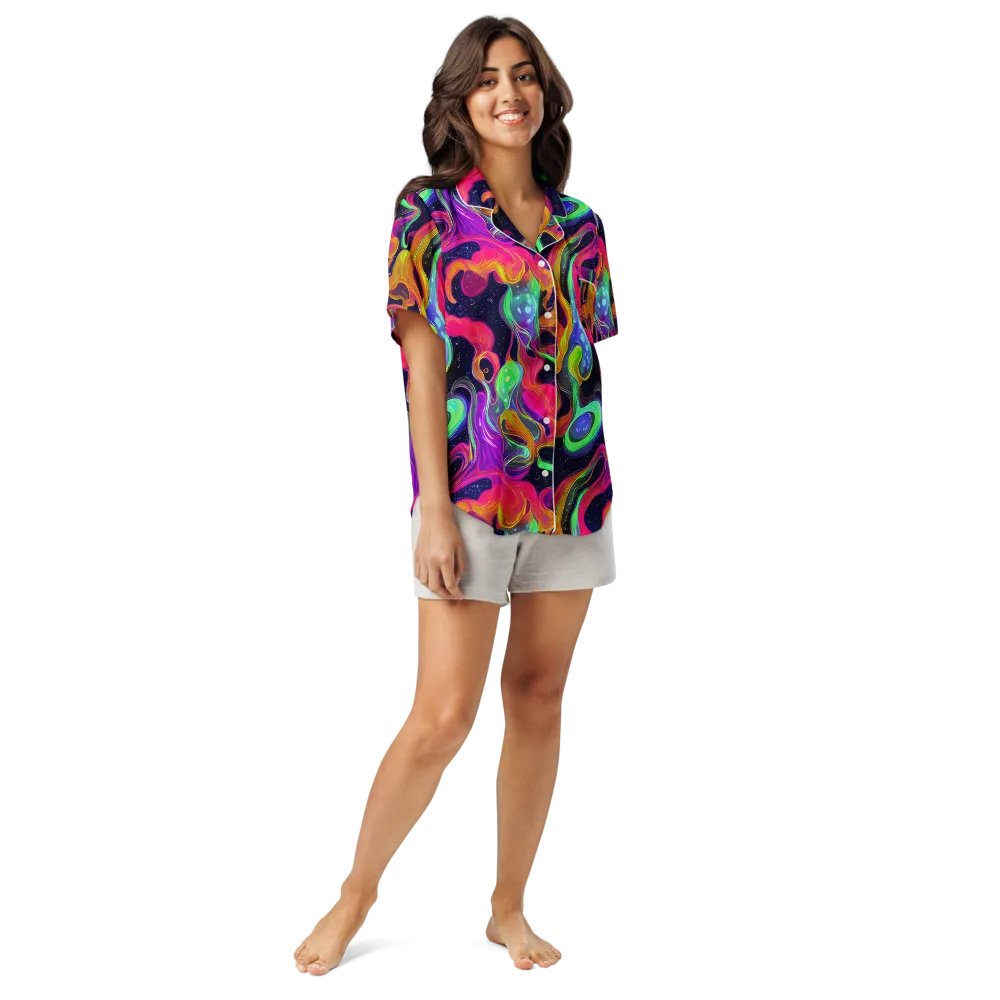Infinite Daydream on Women's Short Sleeve Pajama Top — Front