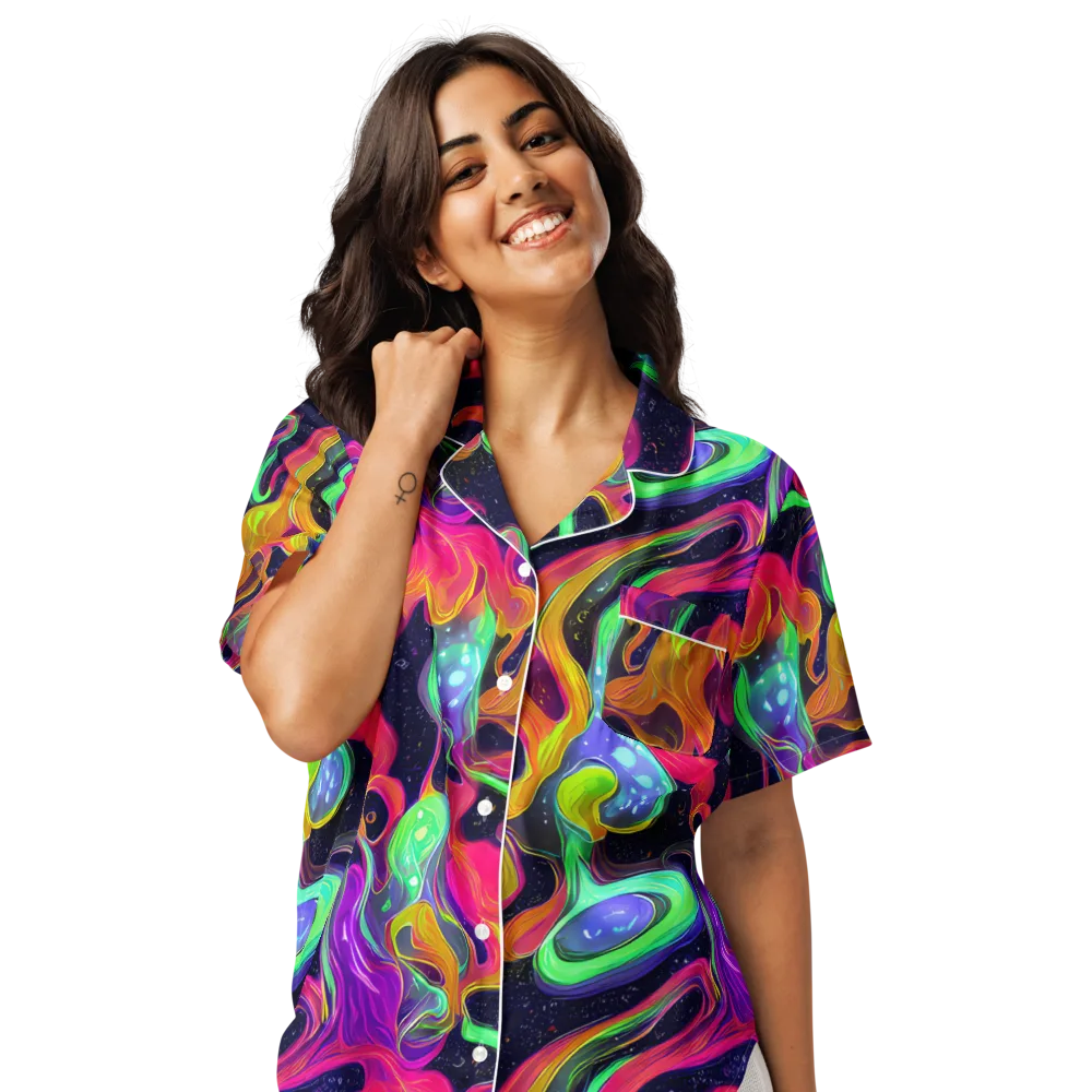 Infinite Daydream on Women's Short Sleeve Pajama Top — Front