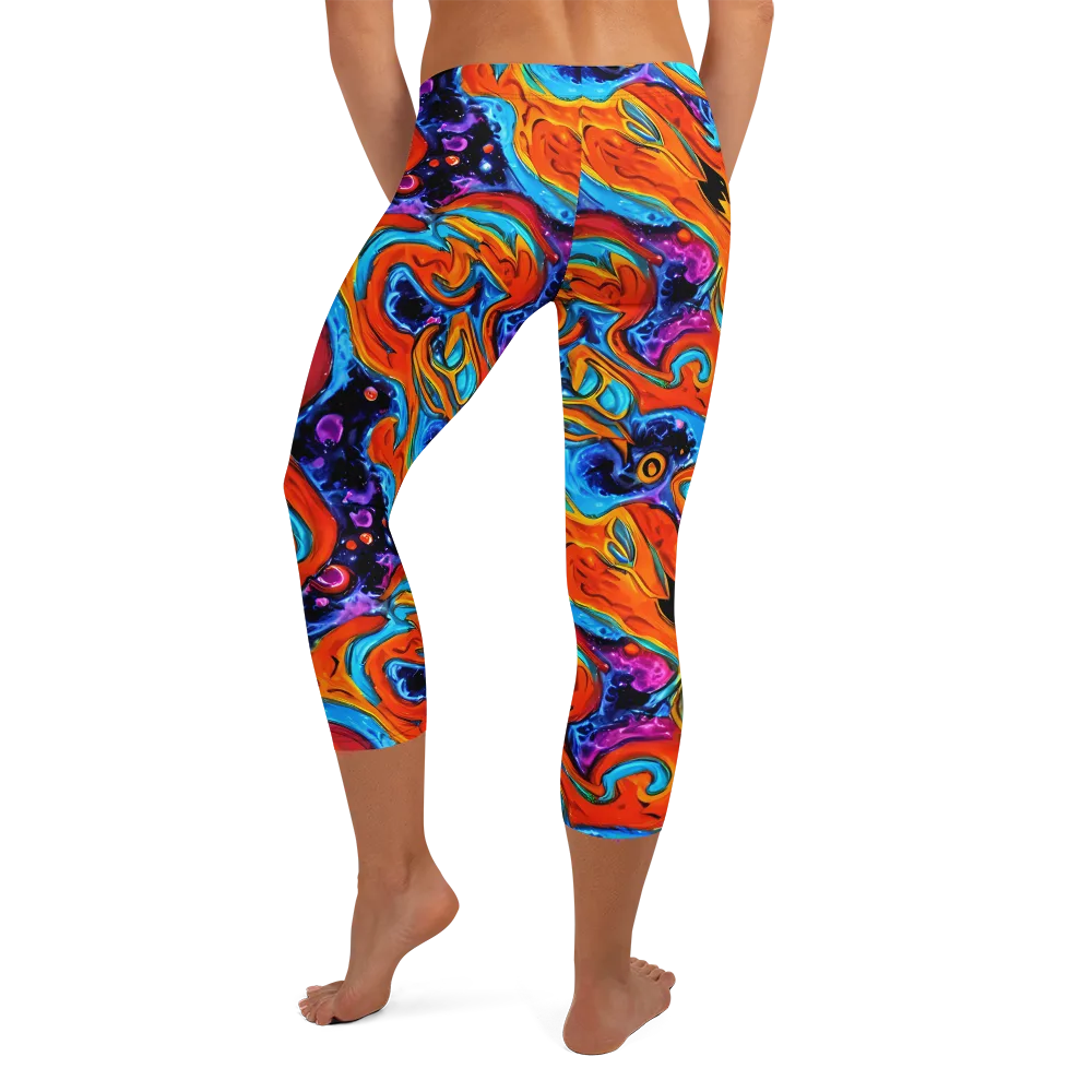 Sonic Lava on Capri Leggings — Back