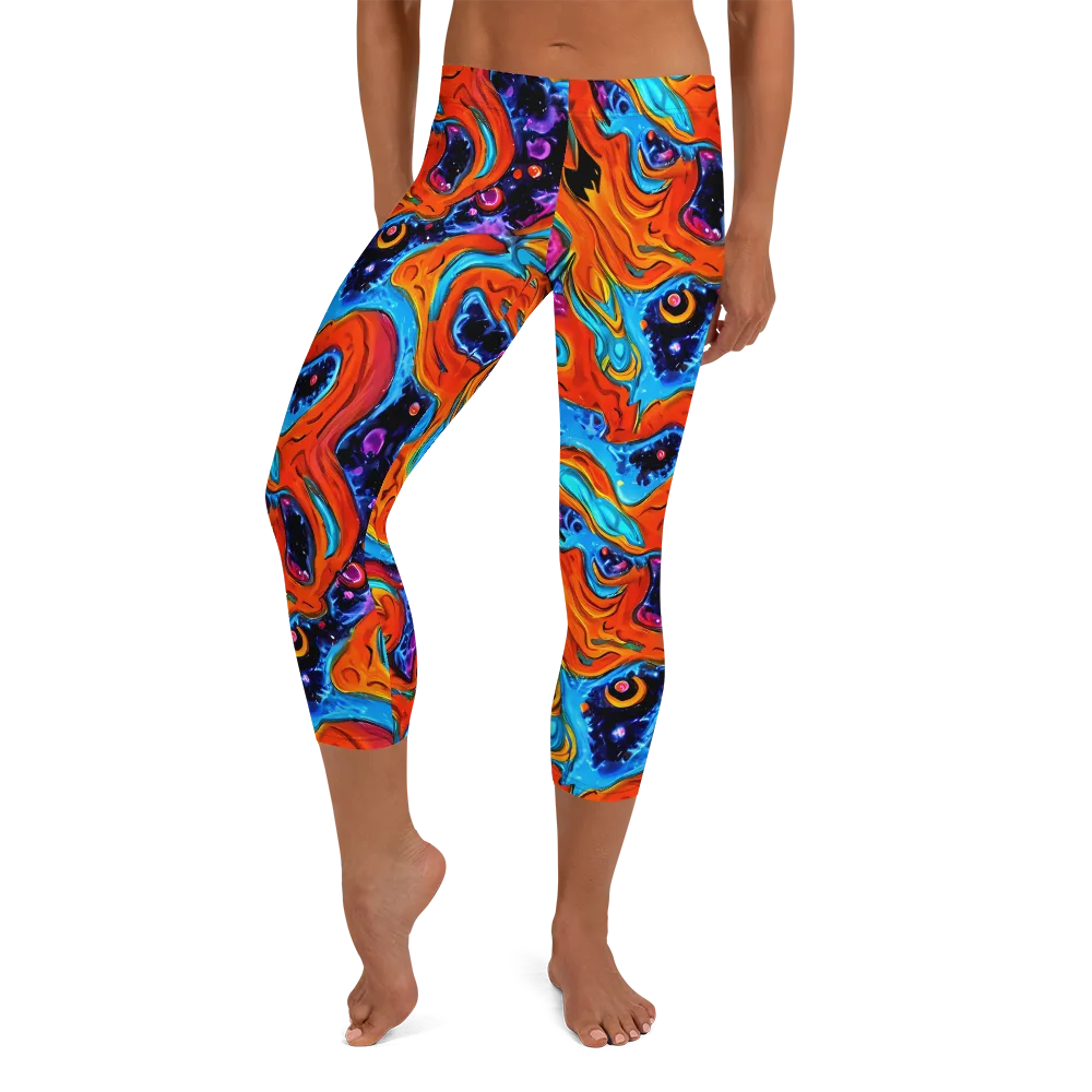 Sonic Lava on Capri Leggings — Front