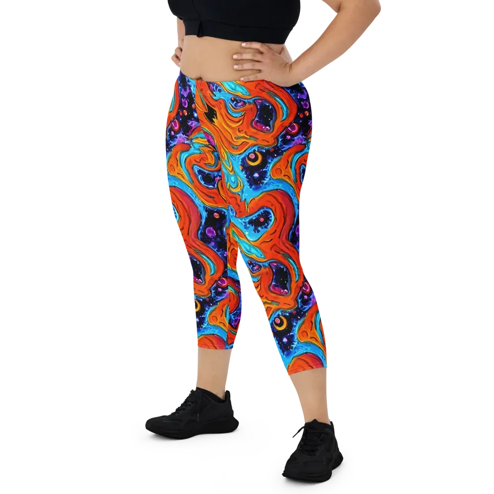 Sonic Lava on Capri Leggings — Front