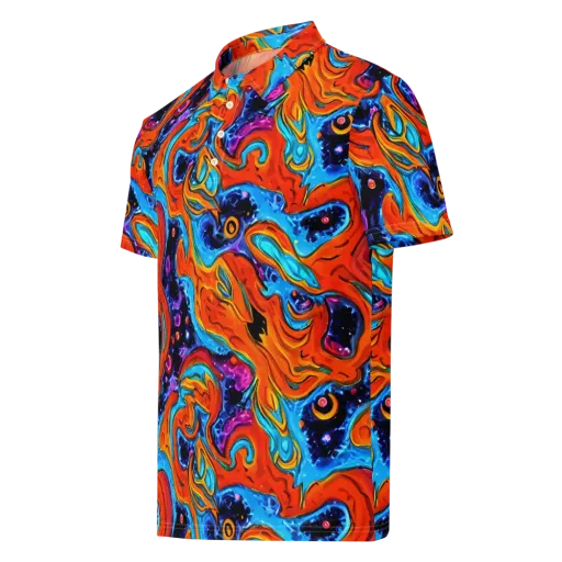 Sonic Lava on a Men's Slim Fit Polo Shirt
