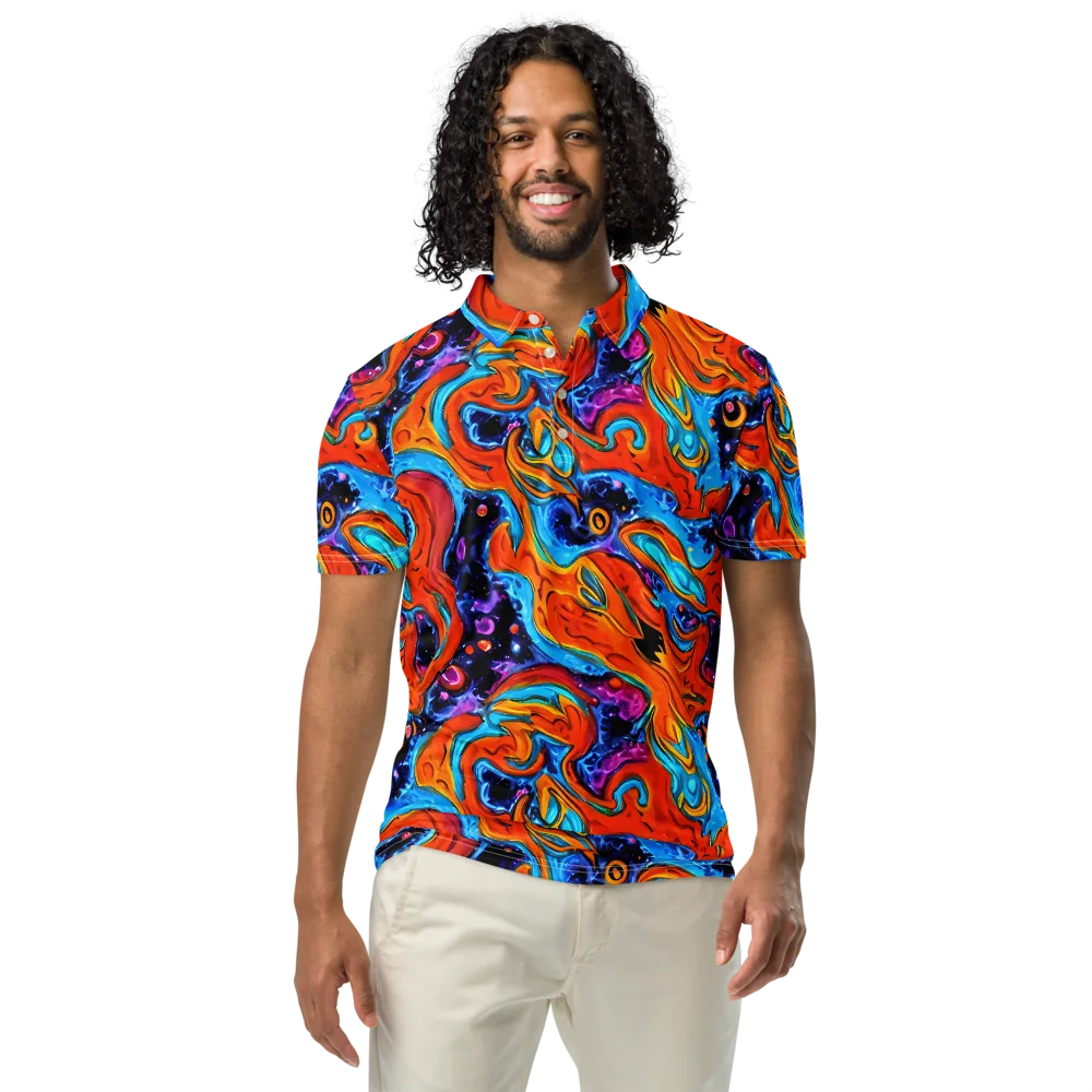 Sonic Lava on Men's Slim Fit Polo Shirt — Front