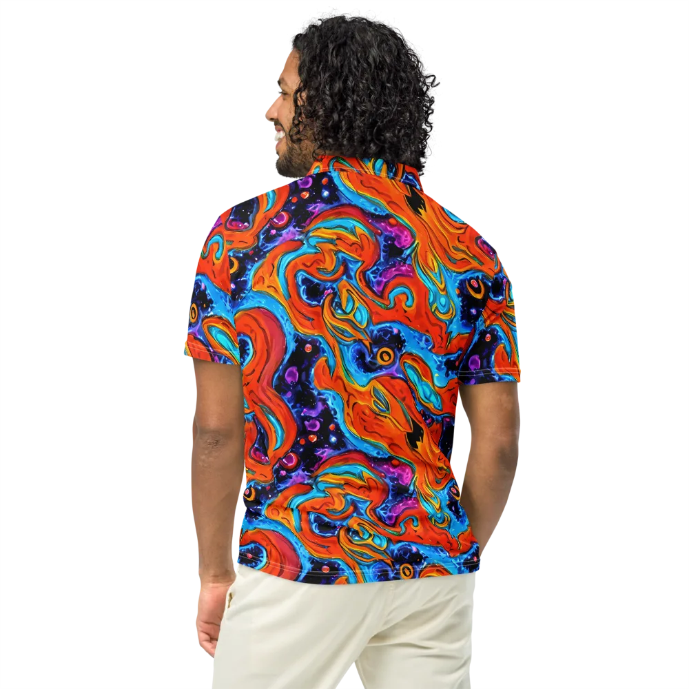 Sonic Lava on Men's Slim Fit Polo Shirt — Back