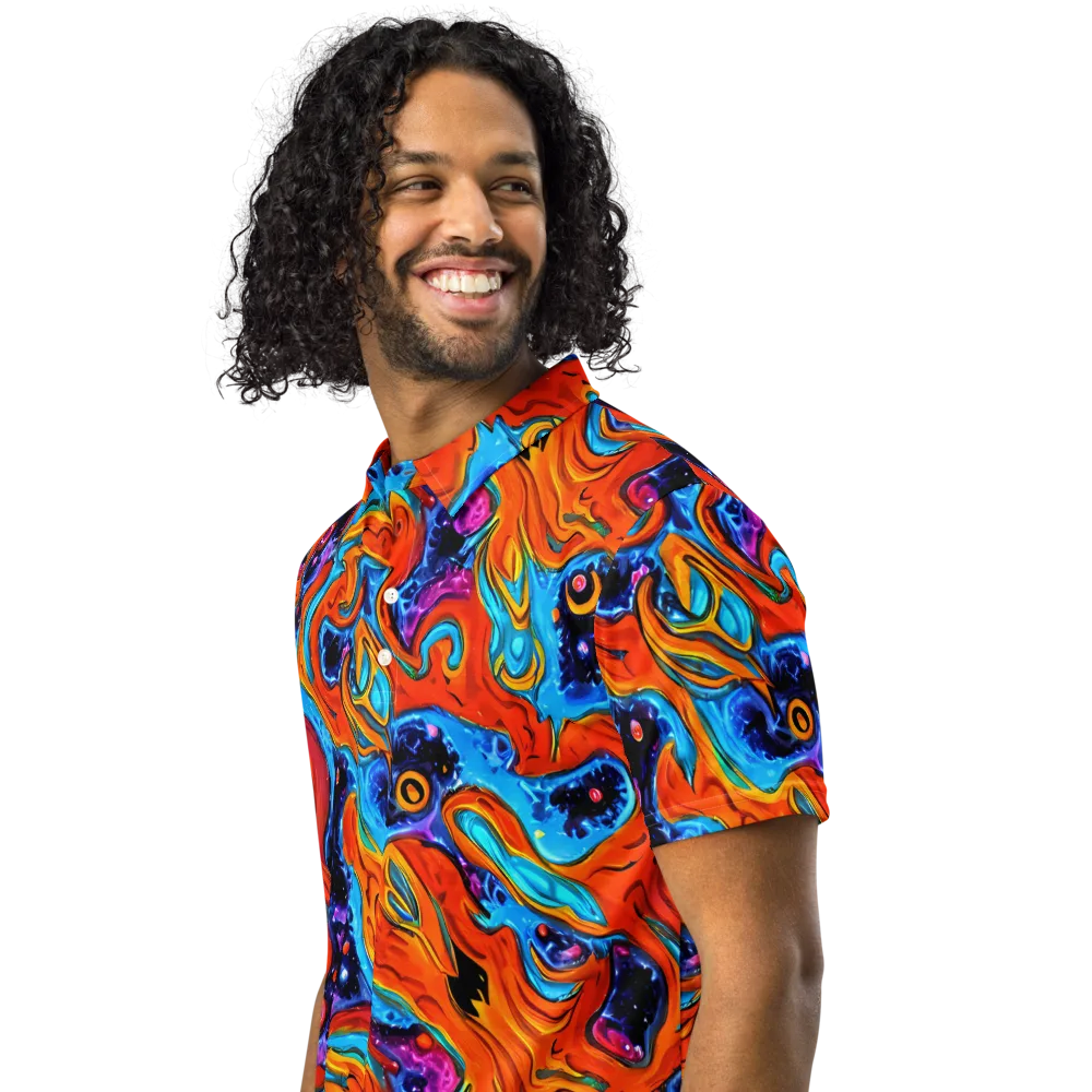 Sonic Lava on Men's Slim Fit Polo Shirt — Left Front